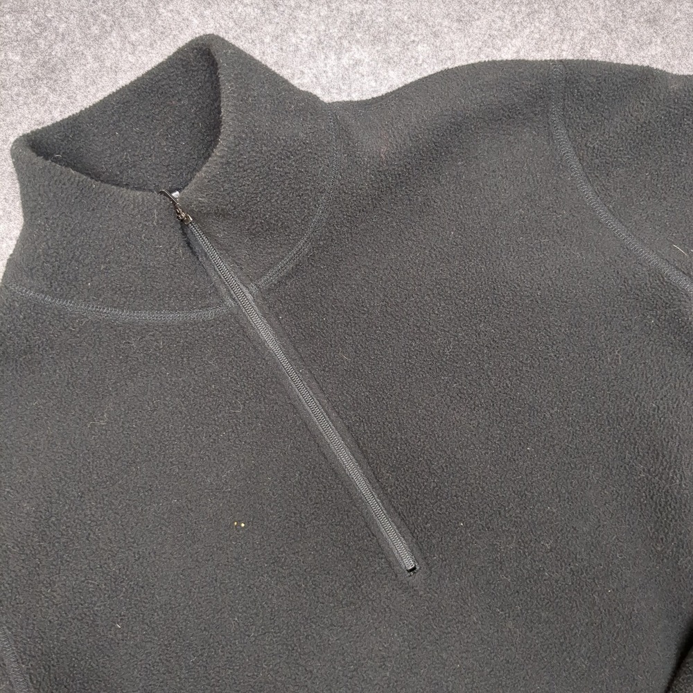 REI Juniors XL Black 100% Polyester Fleece 1/4 Zip Pullover Sweater Top